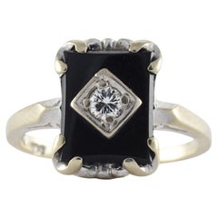 Art Deco Diamond and Onyx Ring 