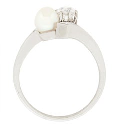Art Deco Diamond and Pearl Ring, circa 1920s