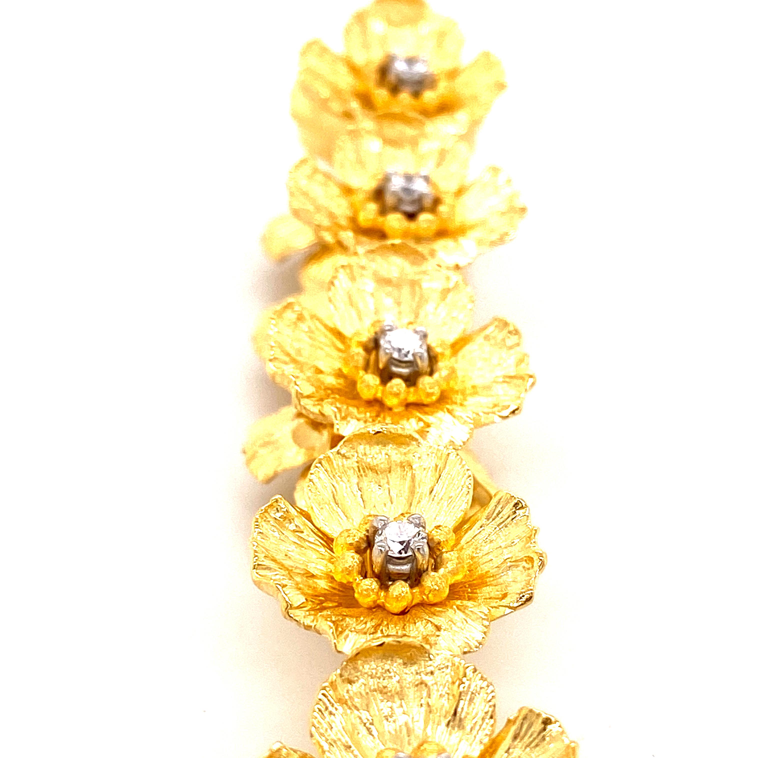 Women's or Men's Art Deco Style Diamond and Platinum 24 Karat Yellow Gold 