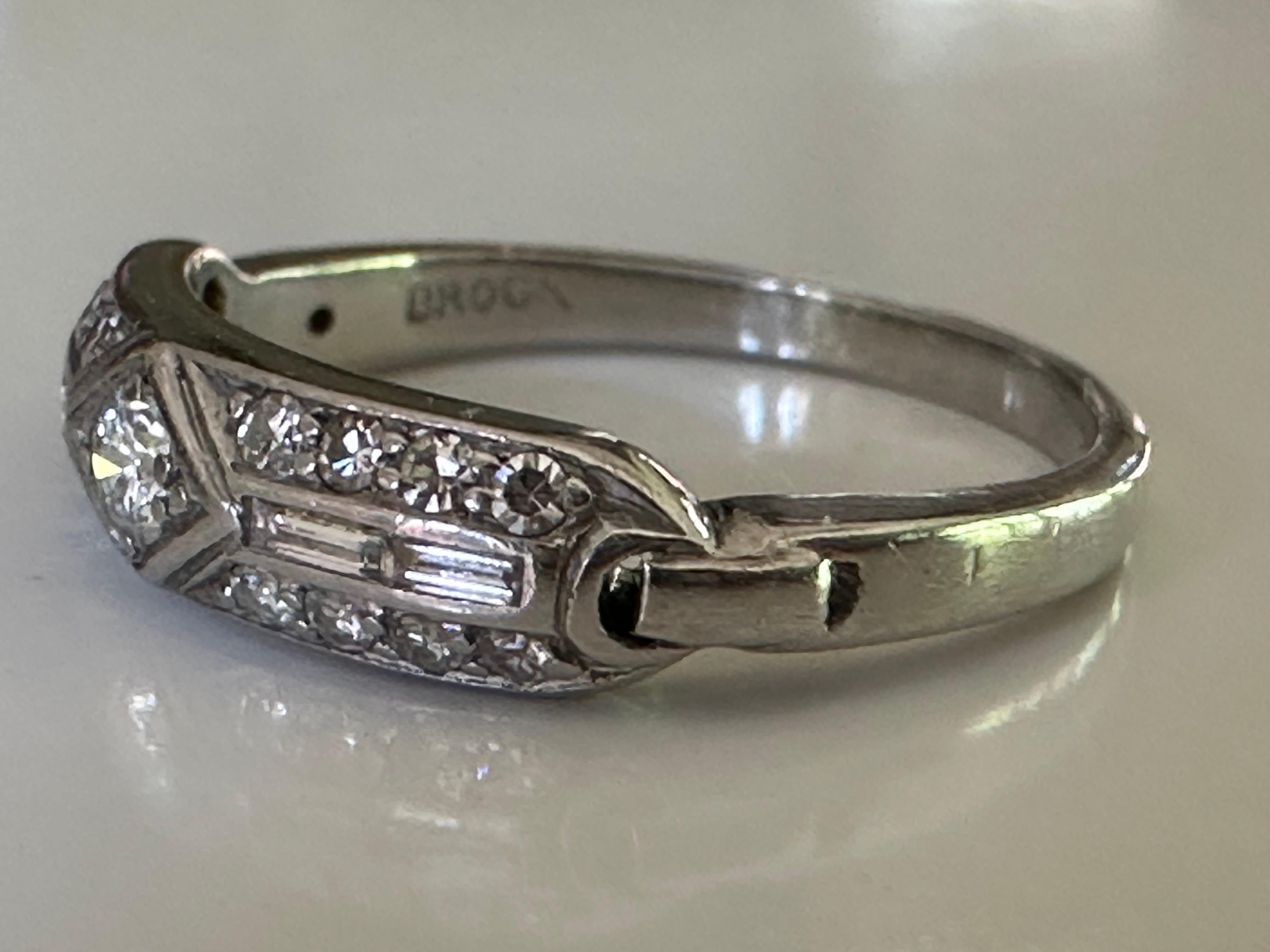Mixed Cut Art Deco Diamond and Platinum Band For Sale