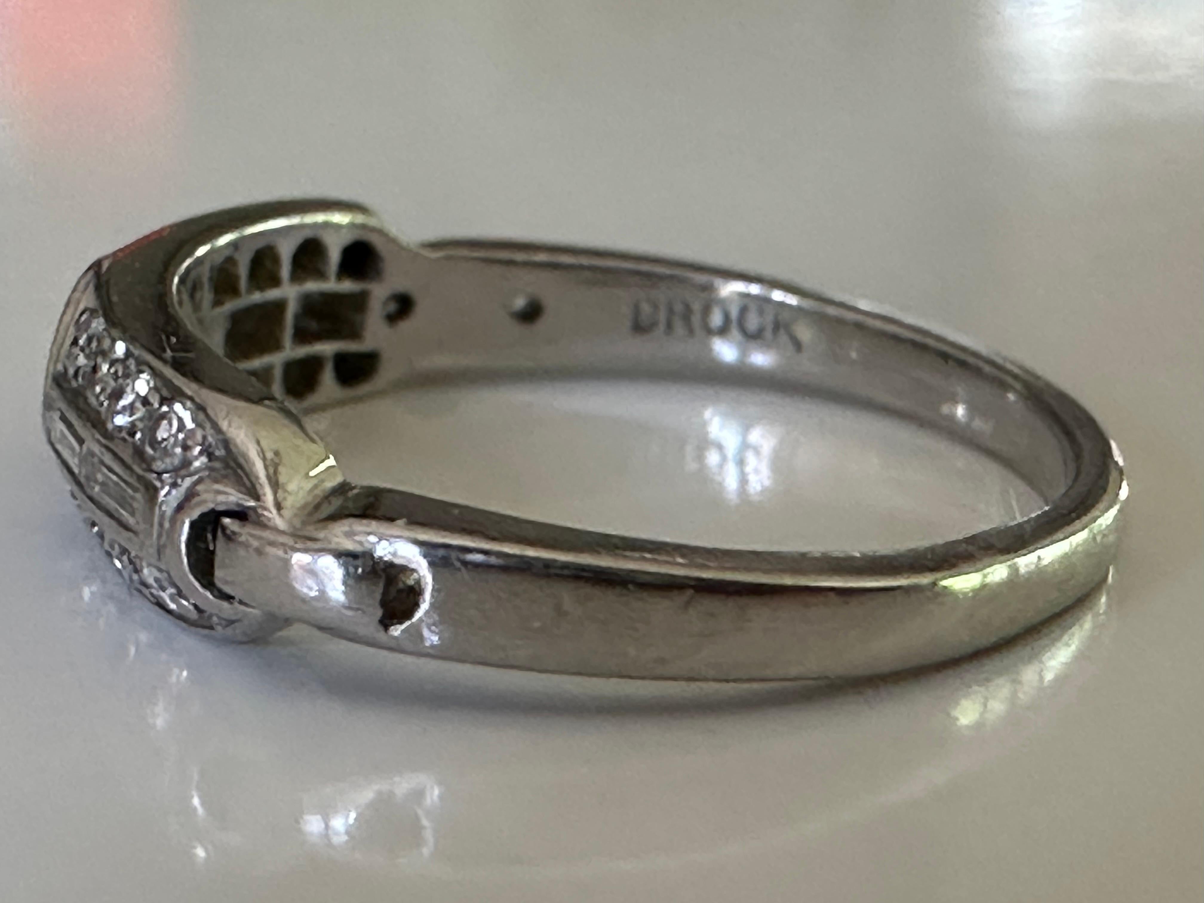 Art Deco Diamond and Platinum Band In Good Condition For Sale In Denver, CO