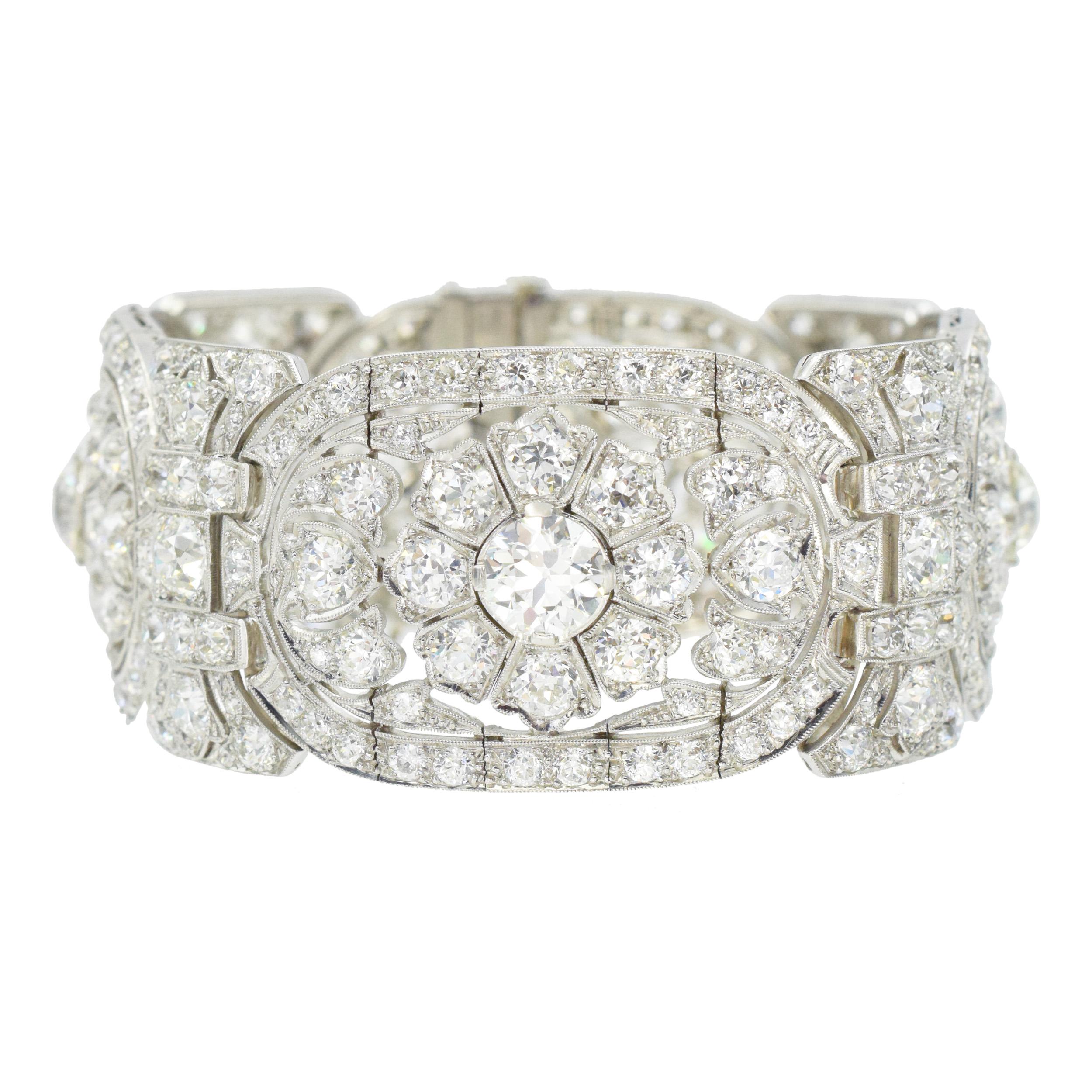 Art Deco Diamant- und Platin-Armband (Art déco) im Angebot