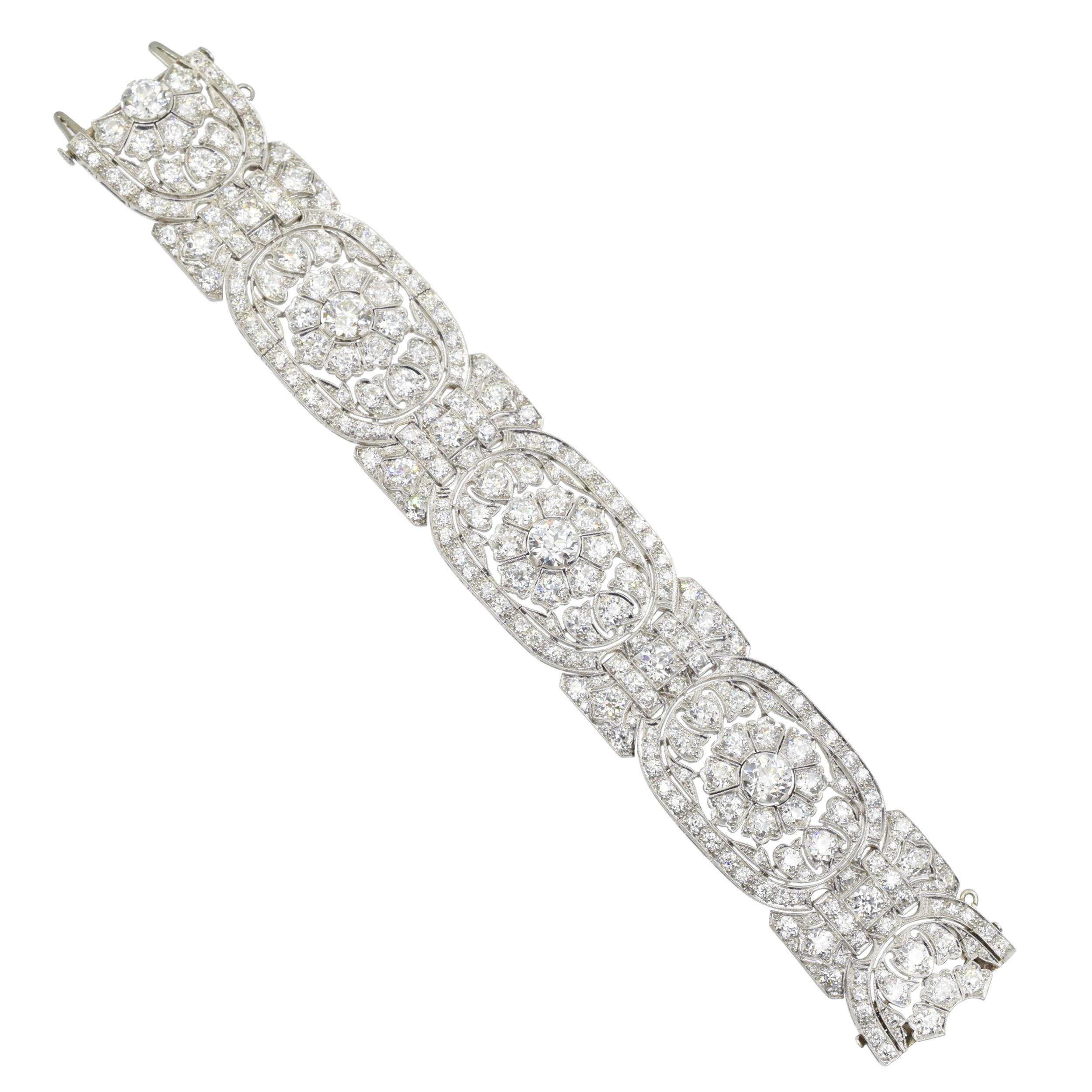 Art Deco Diamant- und Platin-Armband im Angebot 1