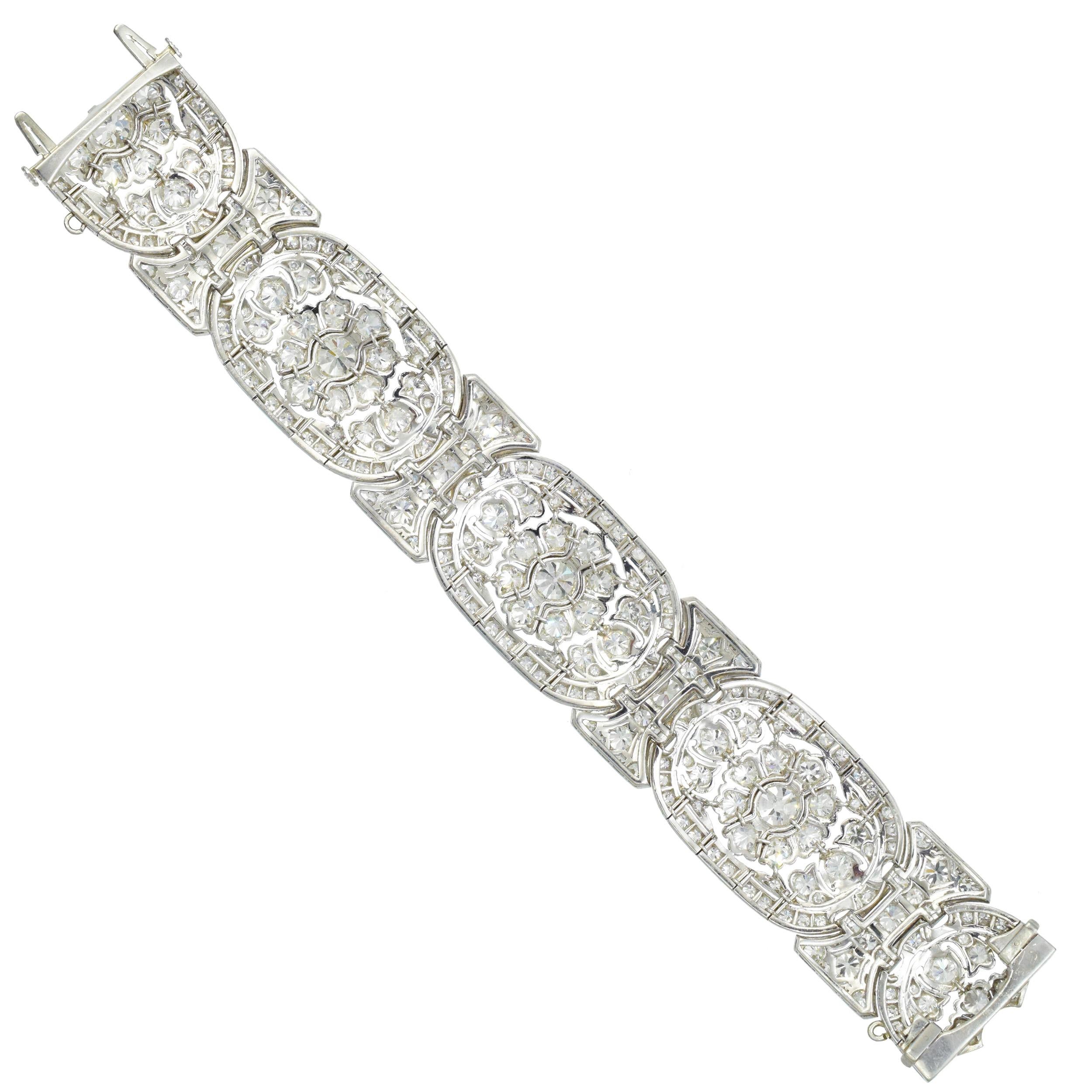 Art Deco Diamant- und Platin-Armband im Angebot 2