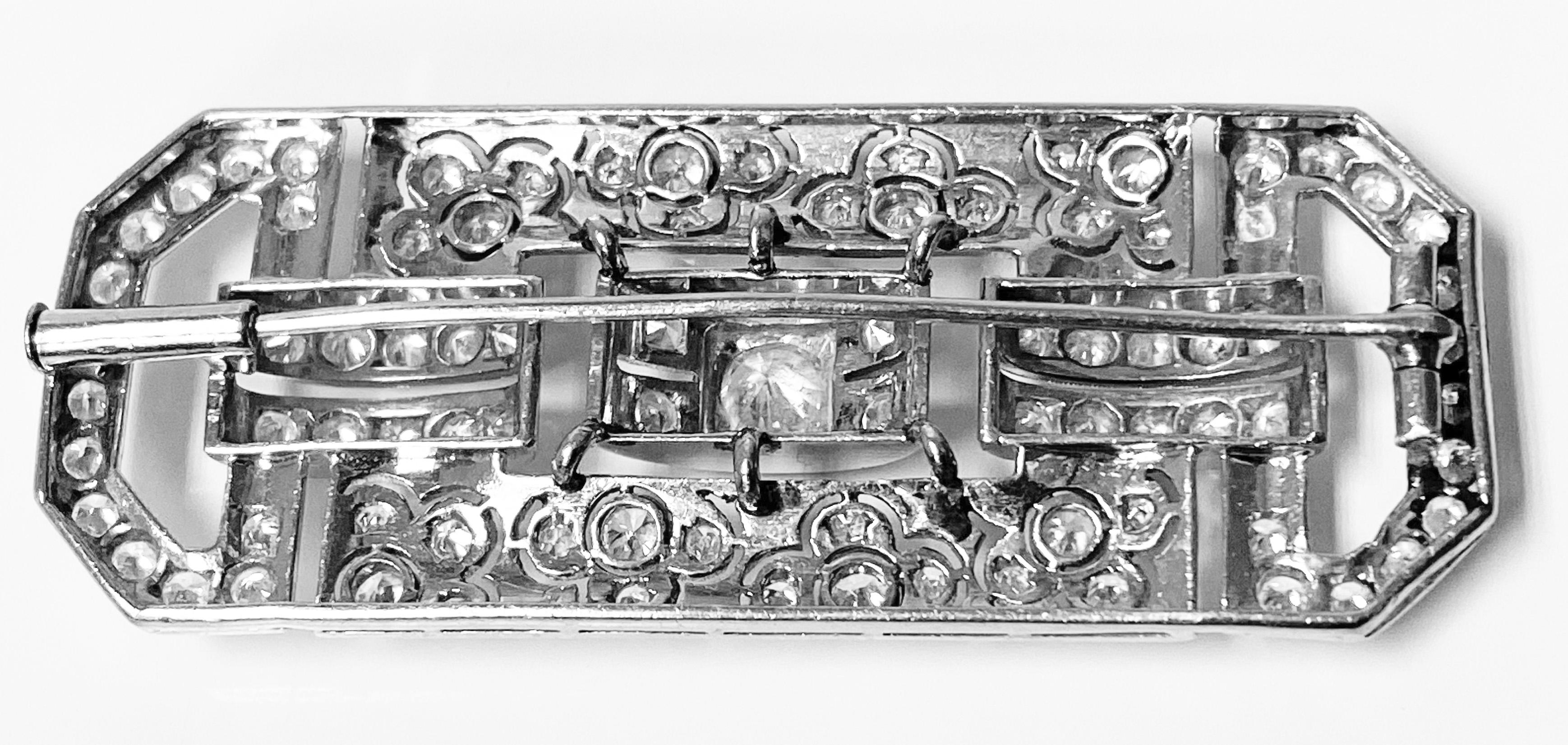 Art Deco Diamond and Platinum Brooch, C.1925 1