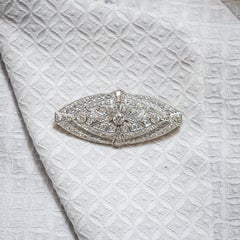 Art Deco Diamond and Platinum Brooch, Circa 1925