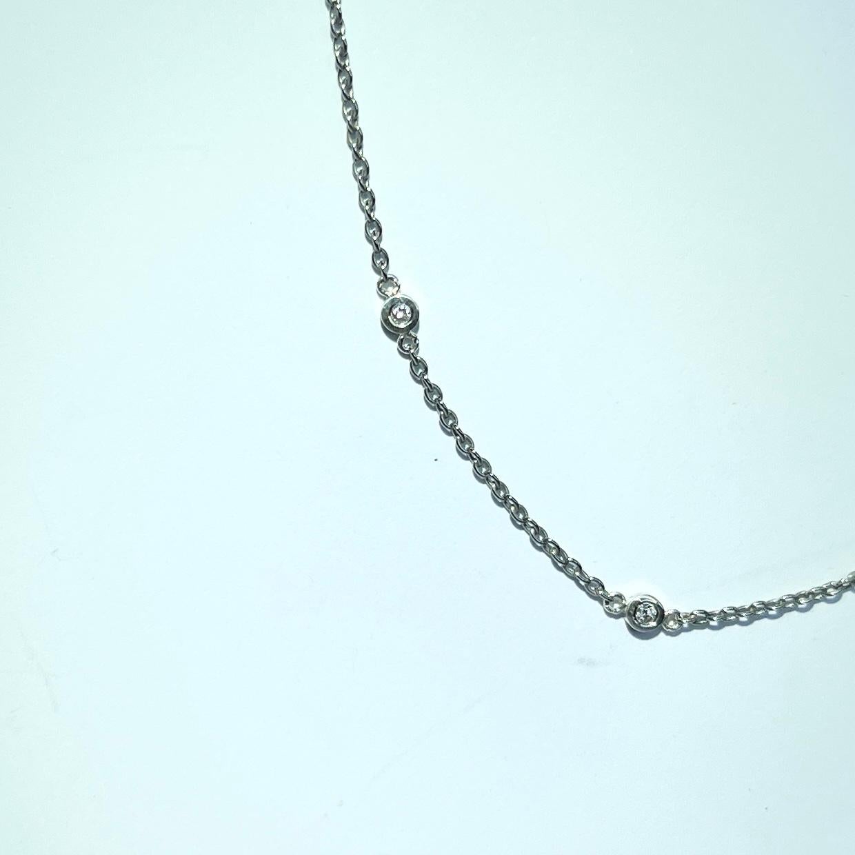 Old European Cut Art Deco Diamond and Platinum Chain Necklace For Sale