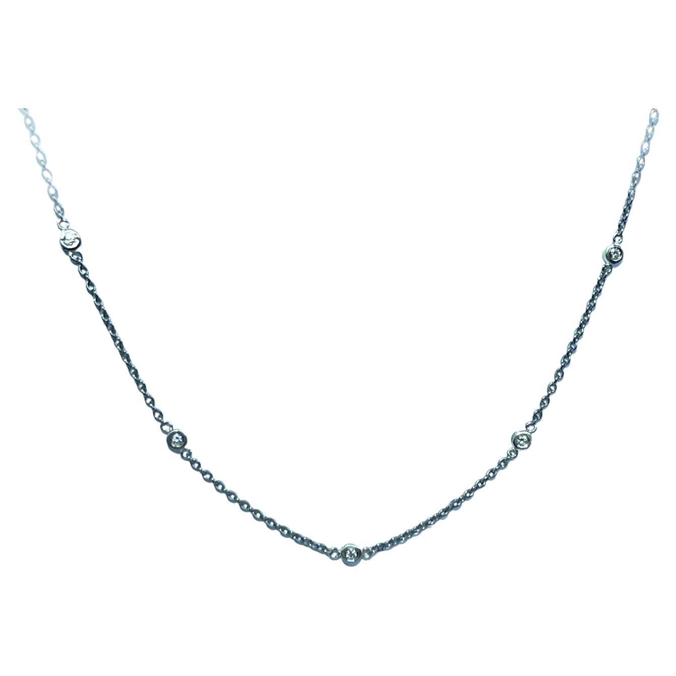 Art Deco Diamond and Platinum Chain Necklace For Sale