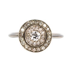Art Deco Diamond and Platinum Cluster Ring