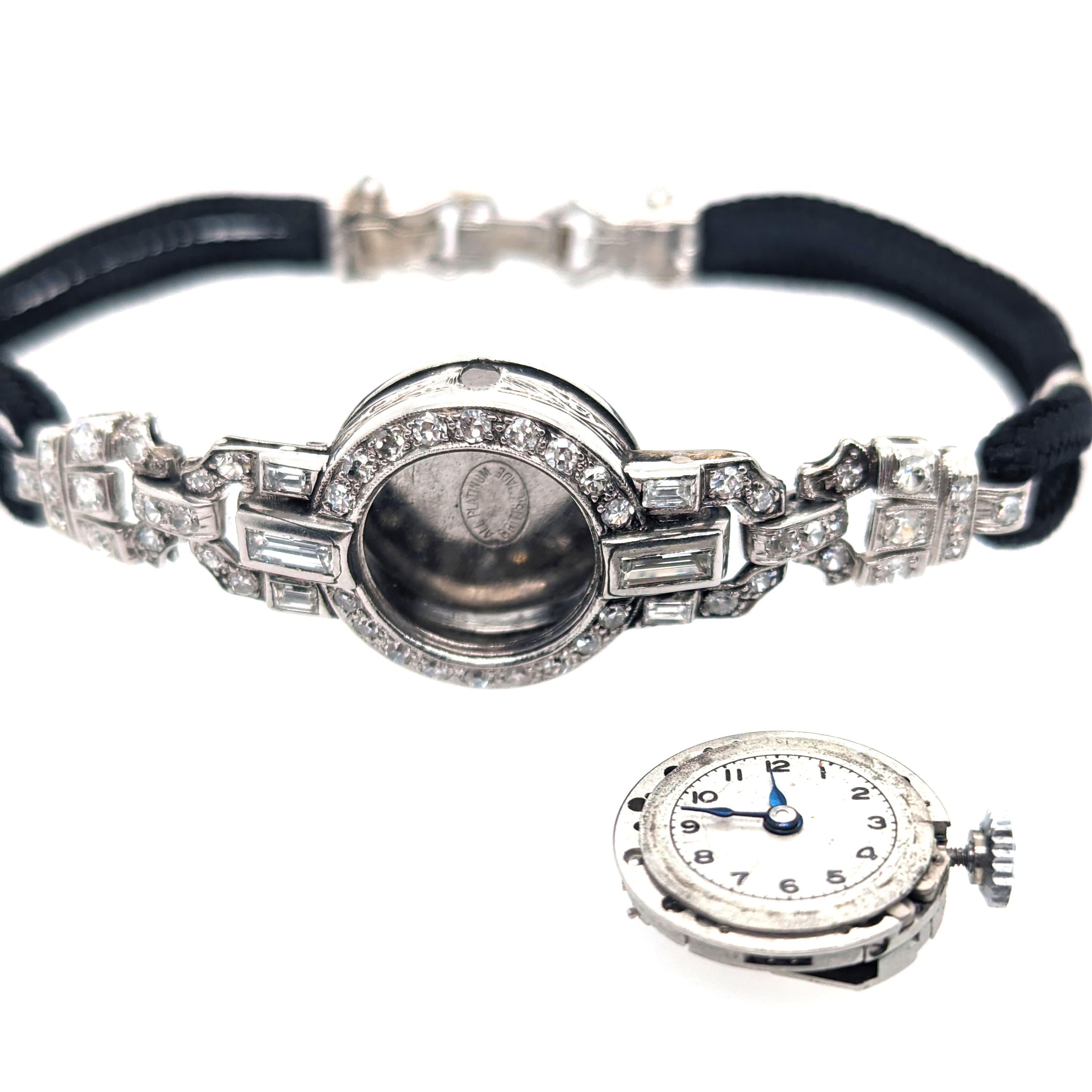 Art Deco Diamond and Platinum Cocktail Manual Wristwatch, circa 1930 In Good Condition For Sale In London, GB