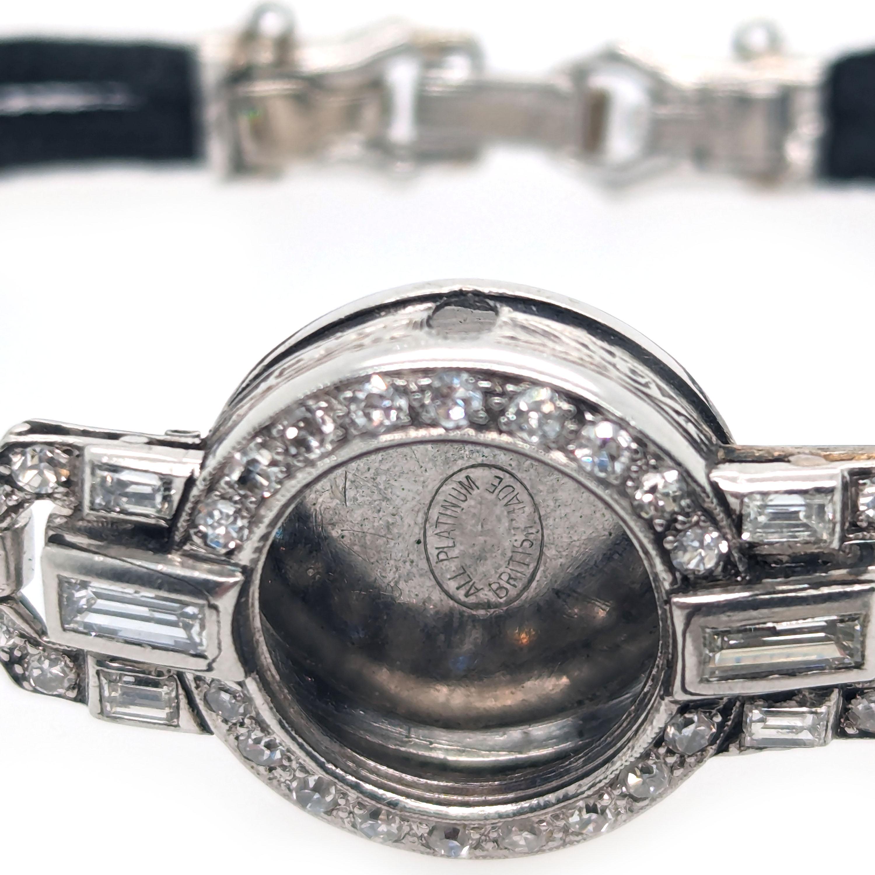Women's Art Deco Diamond and Platinum Cocktail Manual Wristwatch, circa 1930 For Sale