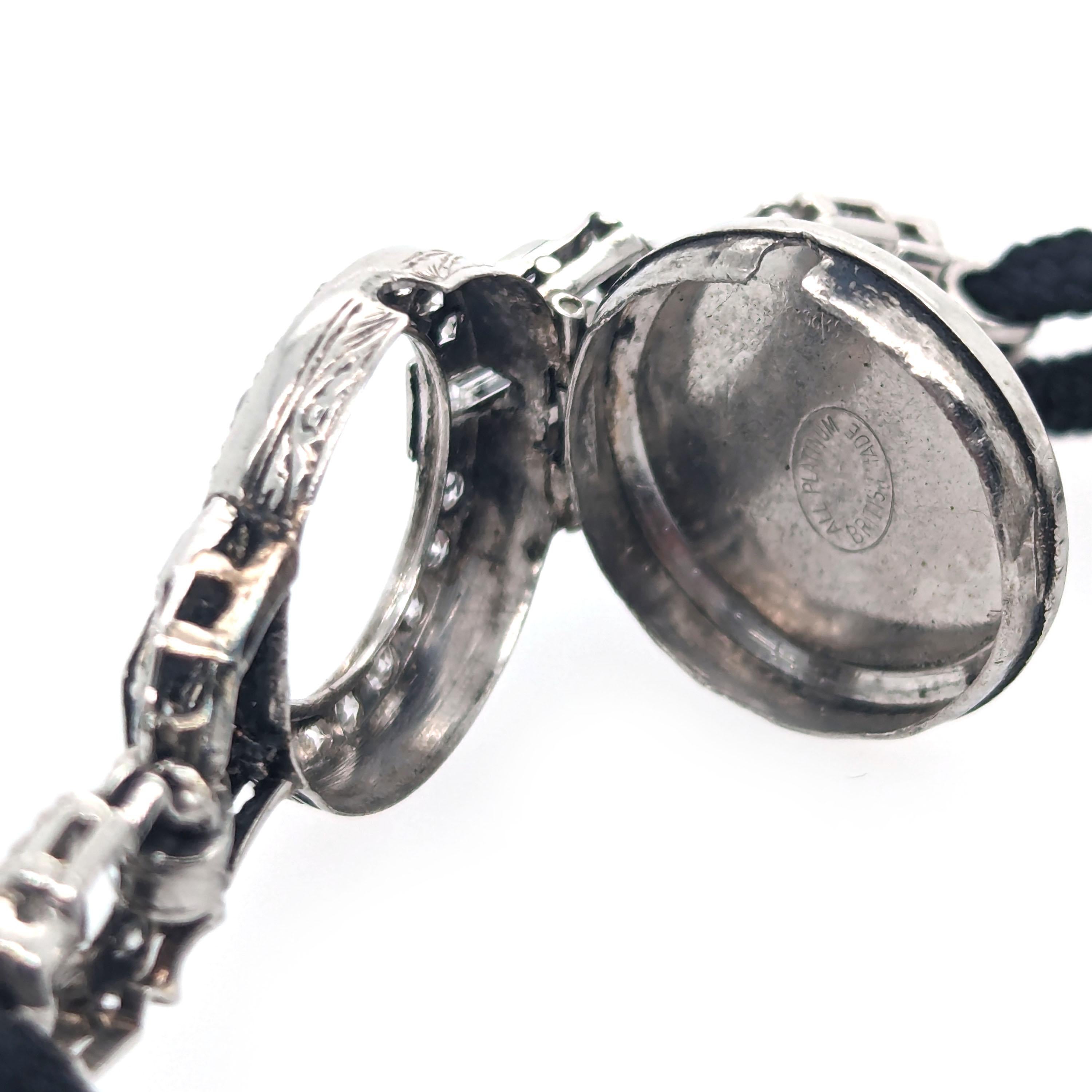 Art Deco Diamond and Platinum Cocktail Manual Wristwatch, circa 1930 For Sale 3