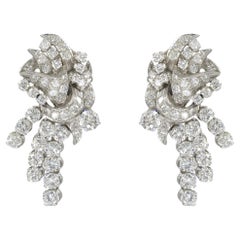 Art Deco Diamond and Platinum Earrings.