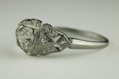 Art Deco Diamant und Platin Verlobungsring