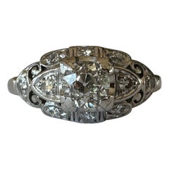 Art Deco Diamond and Platinum Engagement Ring