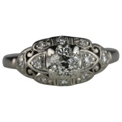 Art Deco Diamond and Platinum Engagement Ring