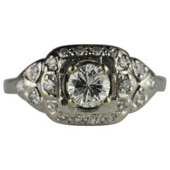 Art Deco Diamond and Platinum Engagement Ring