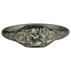 Bague de fiançailles Art déco en platine et diamants