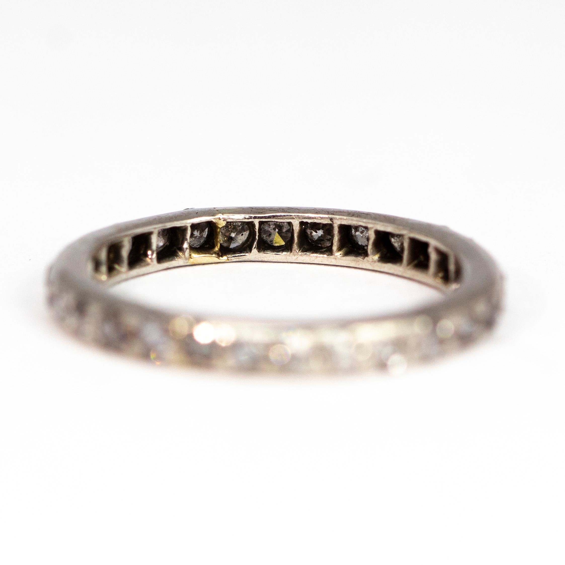 Art Deco Diamond and Platinum Eternity Band In Good Condition For Sale In Chipping Campden, GB