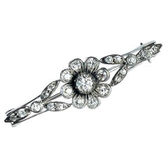 Art Deco Diamond and Platinum Flower Brooch