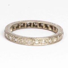 Art Deco Diamond and Platinum Full Eternity Band
