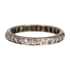 Antique Art Deco Diamond and Platinum Full Eternity Band