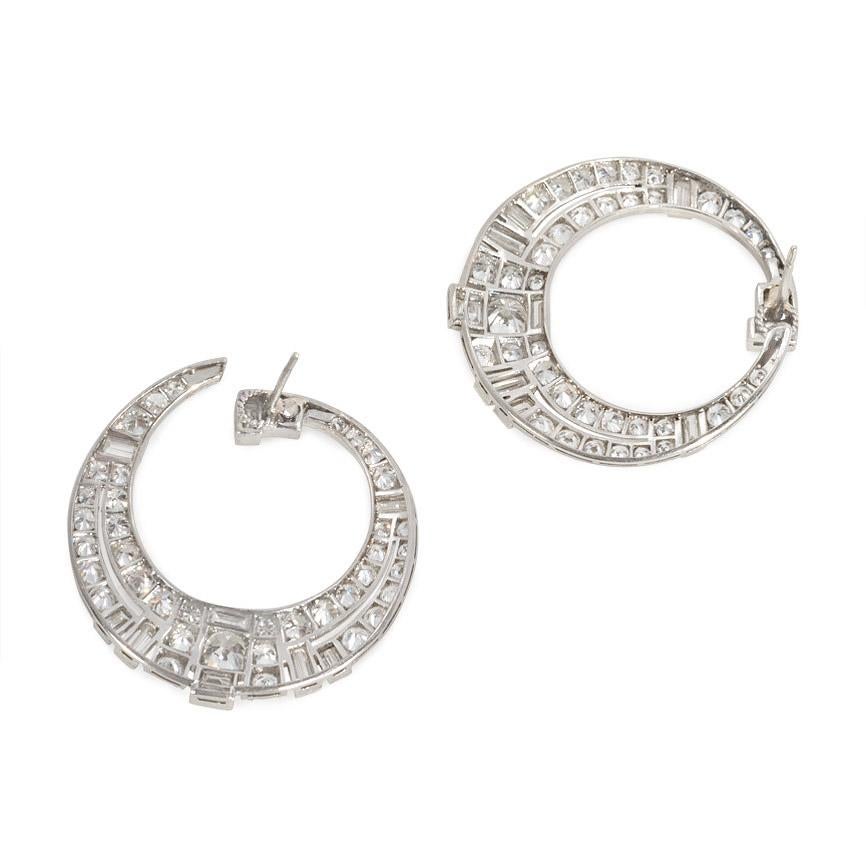 art deco hoop earrings