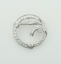 Art Deco Diamant-Platin-Halskette und Brosche-Kombination, ca. 1930er Jahre