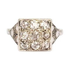 Antique Art Deco Diamond and Platinum Panel Ring