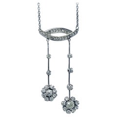 Antique Art Deco Diamond and Platinum Pendant and Chain