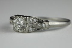 Art Deco Diamant und Platin Band Verlobungsring