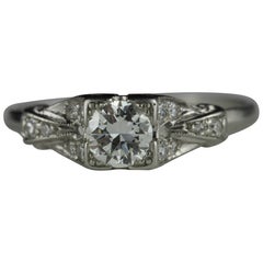 Art Deco Diamant und Platin Band Verlobungsring
