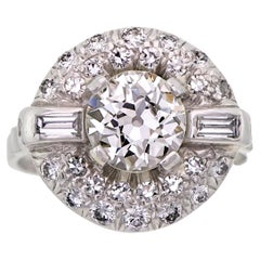 Art Deco Diamond and Platinum Ring Engagement Ring