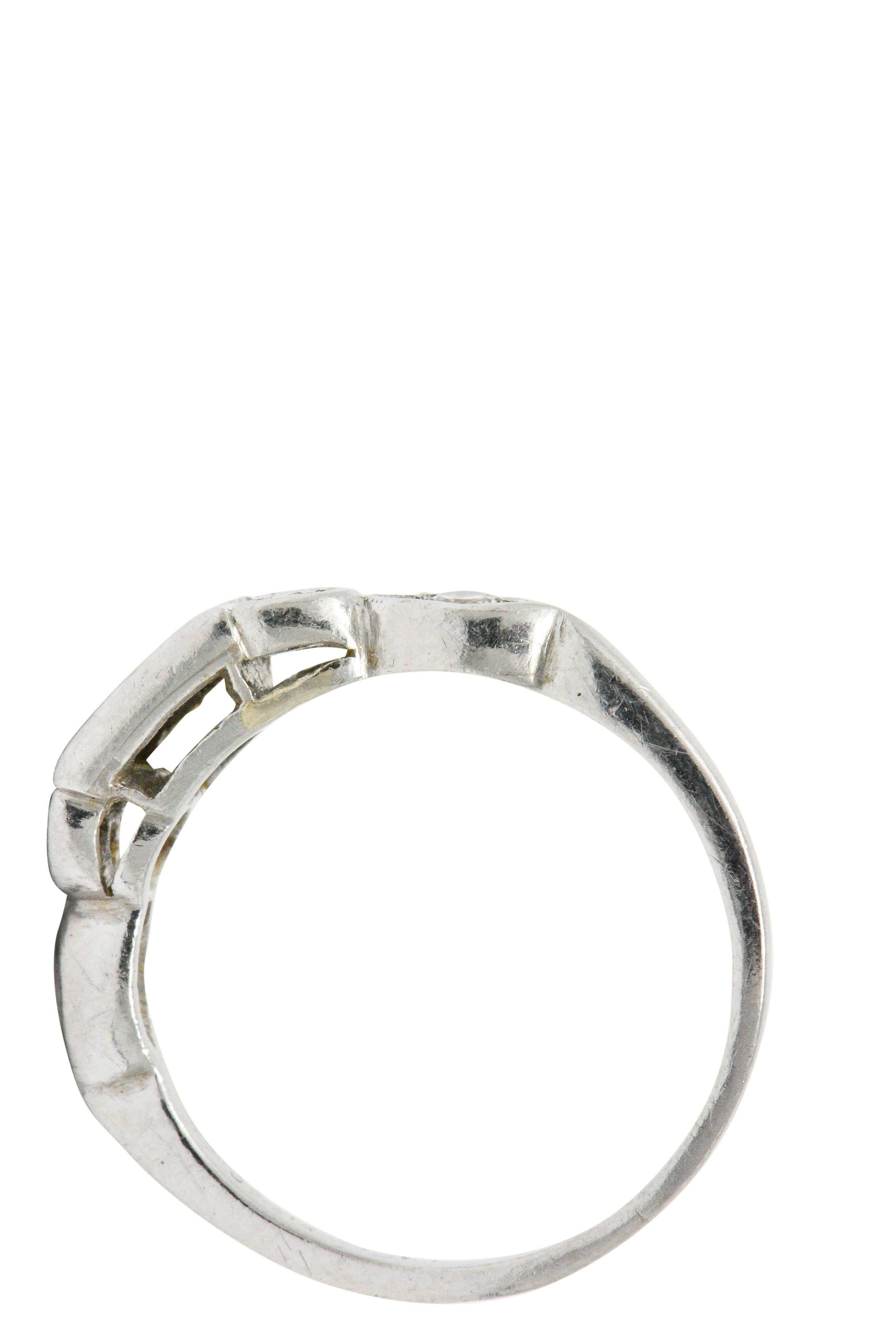 Women's or Men's Art Deco Diamond and Platinum Ring