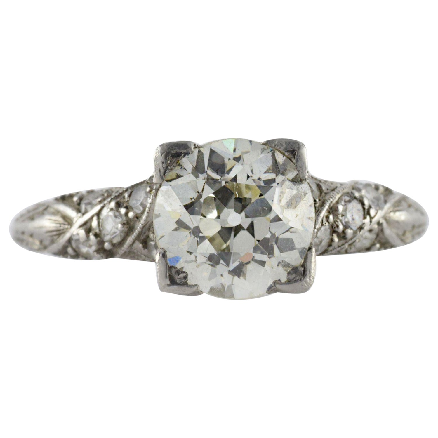 Diamant-Platin-Ring im Art-déco-Stil