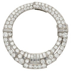 Vintage Art Deco Diamond and Platinum ‘Un Cercle’ Clip Brooch Circa 1931