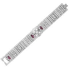 Art Deco Diamond and Ruby Bracelet