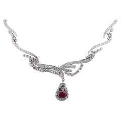 Art Deco Diamond and Ruby Collier