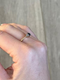 Art Deco Diamond and Sapphire 18 Carat Gold Ring
