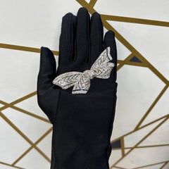 Art Deco Diamond and Sapphire Bow Brooch