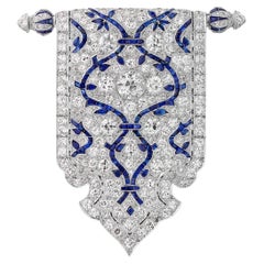 Art Deco Diamond And Sapphire Brooch