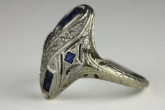 Art Deco Diamond and Sapphire Dinner Ring, Jabel