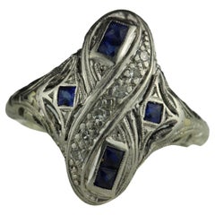 Art Deco Diamond and Sapphire Dinner Ring, Jabel