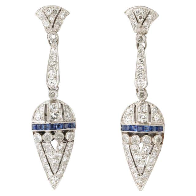 Art Deco Diamond Drop Earrings, circa 1925 For Sale at 1stDibs