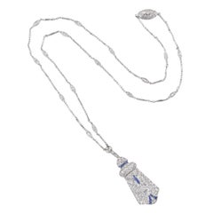Art Deco  Diamant- und Saphir-Halskette