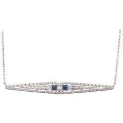 Art Deco Diamond and Sapphire Necklace