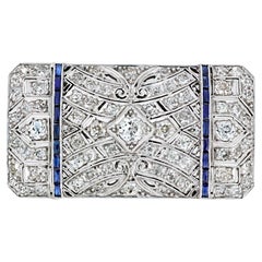 Art Deco Diamant- und Saphir-Anhänger-Brosche