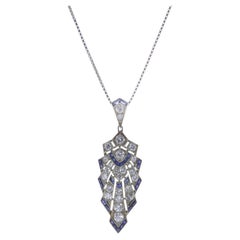 Collana con diamante e zaffiro Art Deco, 1920 ca.