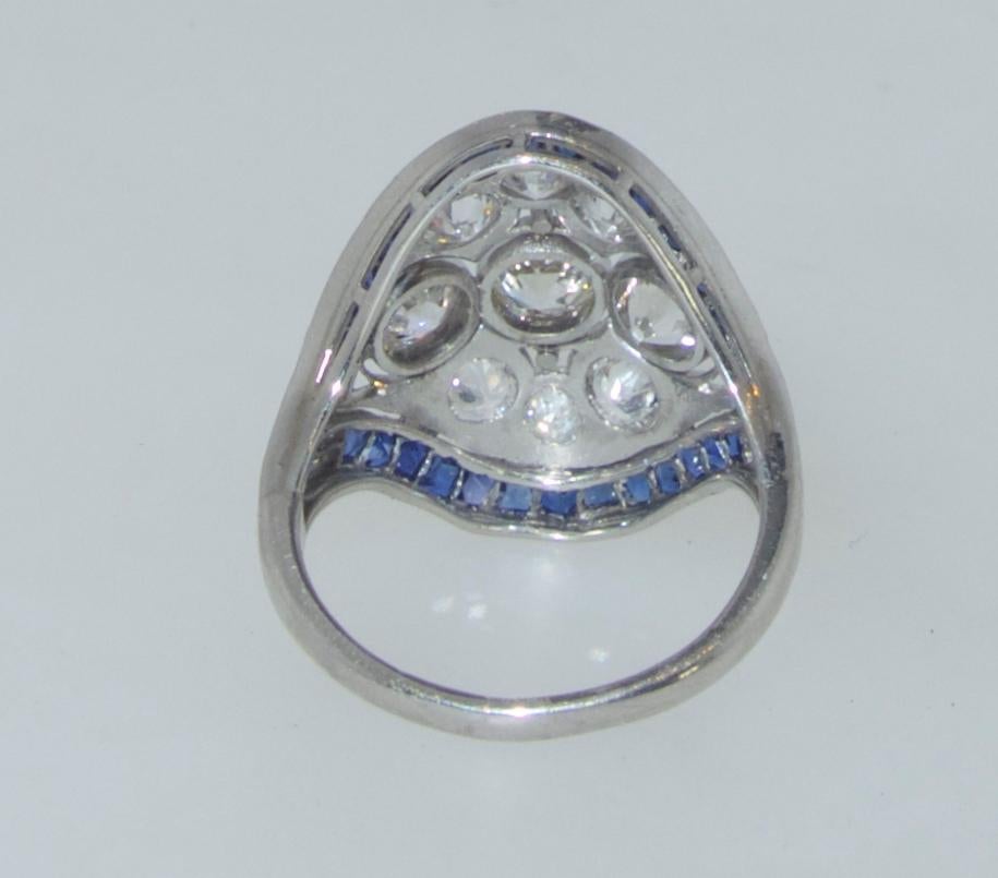 Art Deco Diamond and Sapphire Ring, circa 1920 5