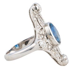 Art Deco Diamant und Saphir Ring